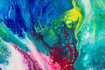 acrylic, paint, abstract. Closeup of the painting. Colorful abstract painting background. Highly-textured oil paint. High quality details. Marbling. Marble texture. Paint splash. Colorful fluid