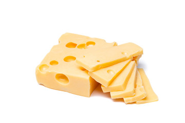 Radamer cheese on a white background