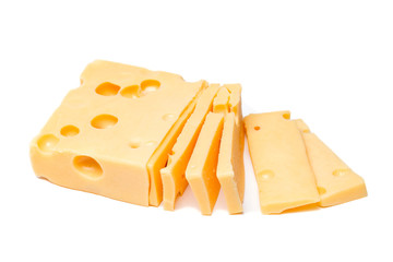 Radamer cheese on a white background