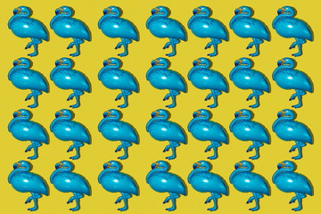 mosaic of blue flamingos