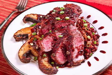 Steak and mushroom entree