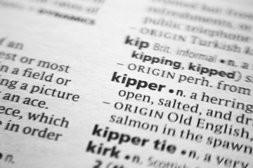 Fototapeta premium Word or phrase Kipper in a dictionary.