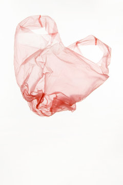 Plastic bag of pink color