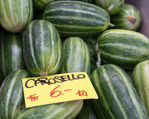 Fresh melon for sale at a market