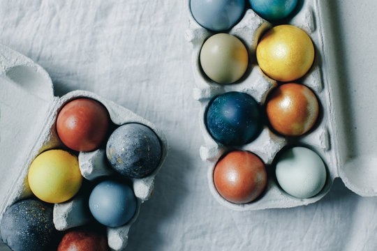Easter eggs in a box