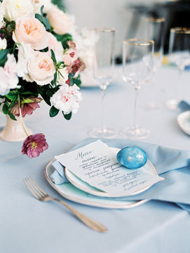 Easter table serving