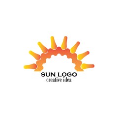 sun logo and icon vector illustration design template