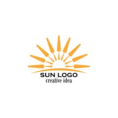 sun logo and icon vector illustration design template