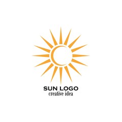sun logo and icon vector illustration design template