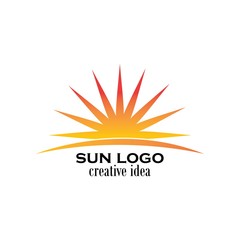 sun logo and icon vector illustration design template