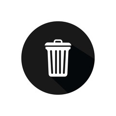 trash can icon vector illustration, Black illustration isolated for graphic and web design.
