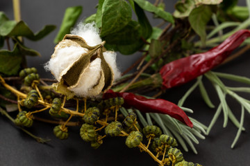 クリスマスリースのクローズアップ