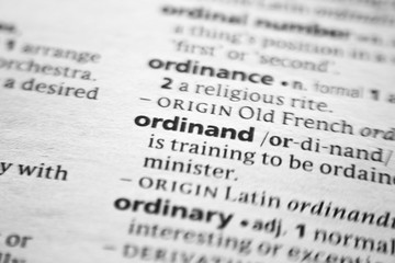 Word or phrase Ordinand in a dictionary.