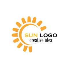 sun logo and icon vector illustration design template