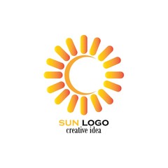 sun logo and icon vector illustration design template