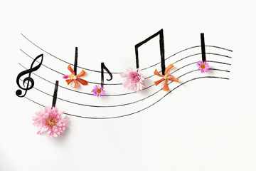 Music notes of flowers.