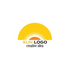 sun logo and icon vector illustration design template