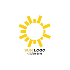 sun logo and icon vector illustration design template