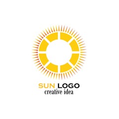 sun logo and icon vector illustration design template