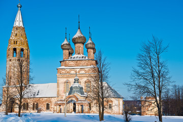 Winter landscape with a view of the Temple complex of churches of the Beheading of St. John the...