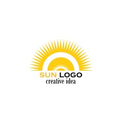 sun logo and icon vector illustration design template
