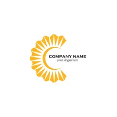 sun logo and icon vector illustration design template