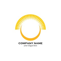 sun logo and icon vector illustration design template