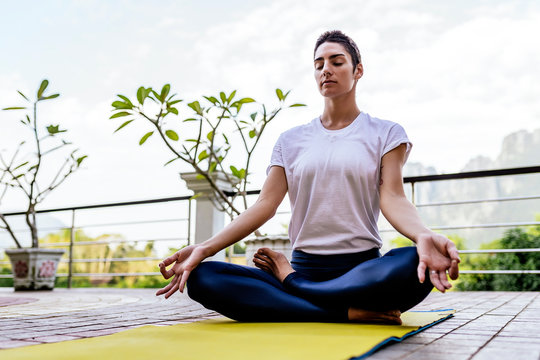 Young woman doing yoga