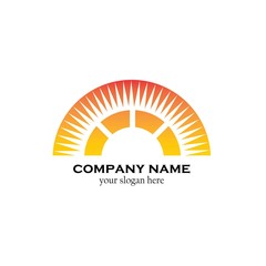 sun logo and icon vector illustration design template