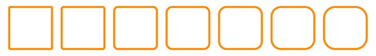 Square Icon Orange | Round Squares | Foursquare Symbol | Frame Logo | Button Sign | Isolated | Variations