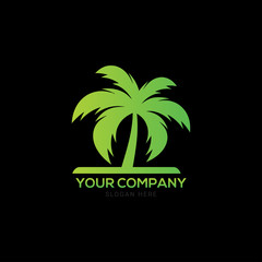 Obraz premium green palm tree, tree logo design