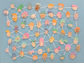 People communication People faces illustration draw and painted with watercolors.