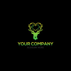 Deer Head Logo template Design