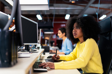 Businesswoman working at office