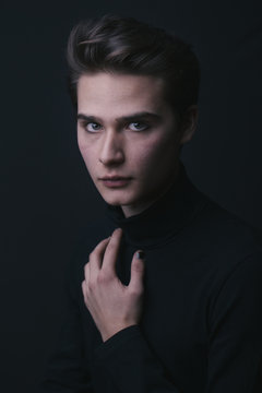 Stylish androgynous man portrait