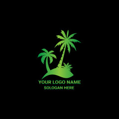 Obraz premium green palm tree, tree logo design