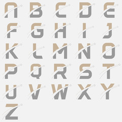 set vector illustration of the initials letter with road and star designs bundle