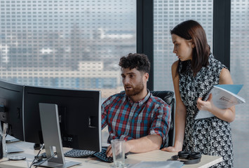 coworkers at an office