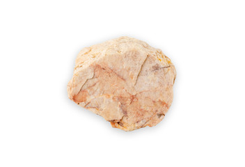 Mineral stone close-up isolated on a white background. A piece of granite or stone on a white background