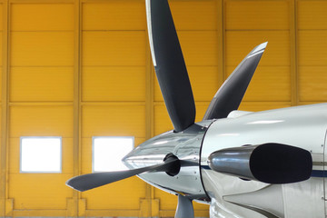 Detail of propeller airplane