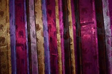 Many multi colored bright fabrics