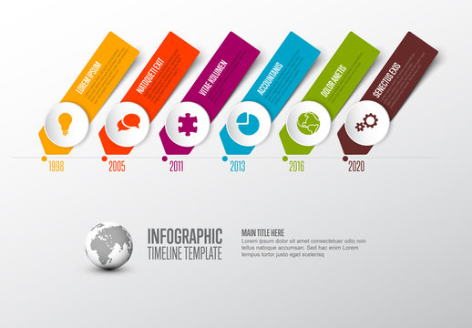 Angled Arrows Timeline Infographic