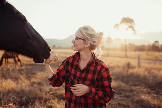 Girl and Horse