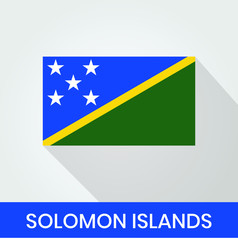 Obraz na płótnie Canvas Flag of The Solomon Islands With Shadow