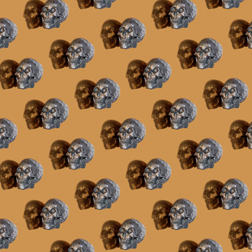 Skull Pattern on Gold
