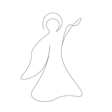 recommend clip art: Angel outline design, vector illustration