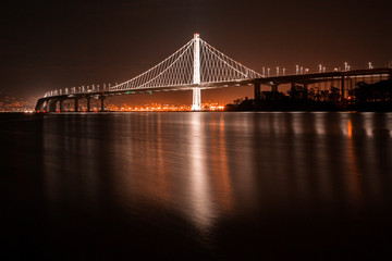 Fototapeta na wymiar Bay Bridge, Northern California, Alameda, Oakland, reflection, Bay Area