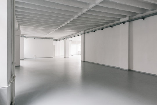 Large Empty White Industrial Office and Event Space