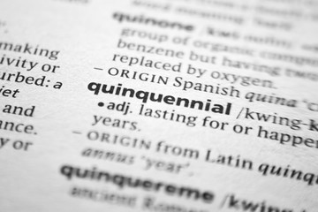 Word or phrase Quinquennial in a dictionary.