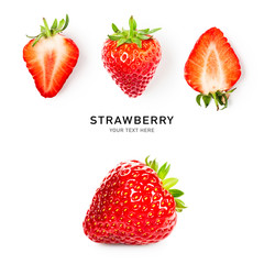 Strawberry fruits as creative layout